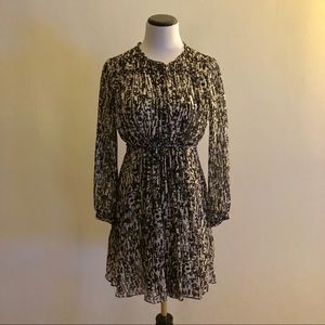 Burberry Brit Black/White Pattern Fit/Flare Dress